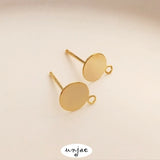 14K Disc S925 Silver Hanging Earring DIY Jewelry Material