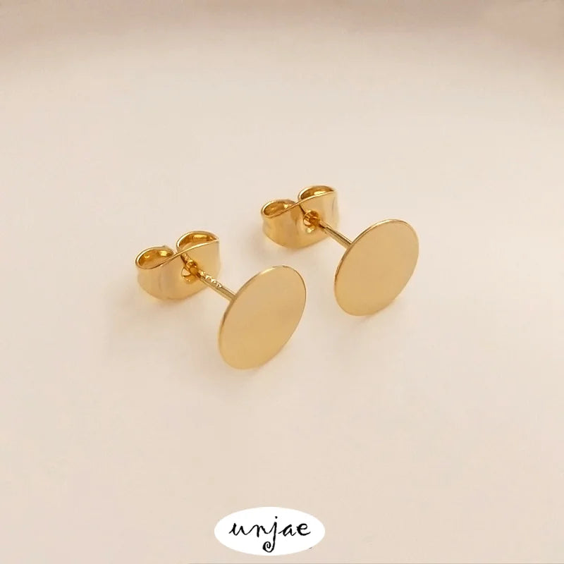 14K Disc S925 Silver Hanging Earring DIY Jewelry Material