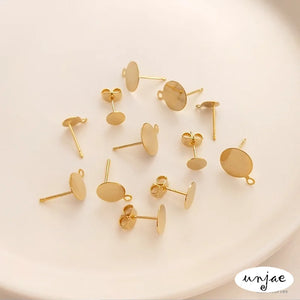 14K Disc S925 Silver Hanging Earring DIY Jewelry Material