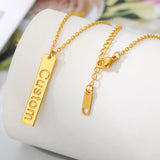 Vertical Bar Couple Necklace Stainless Steel Gift BFF
