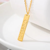 Vertical Bar Couple Necklace Stainless Steel Gift BFF