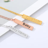 Vertical Bar Couple Necklace Stainless Steel Gift BFF
