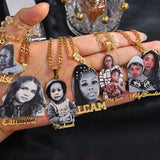 Colorful Personalized Kids Family Photo Necklace Nameplate Jewelry