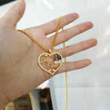Colorful Photo Necklace with Name Heart Picture Nameplate Pendant