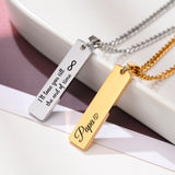 Personalized Coordinate Necklace Pendant, Stainless Steel Couple Jewelry