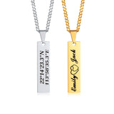 Personalized Coordinate Necklace Pendant, Stainless Steel Couple Jewelry