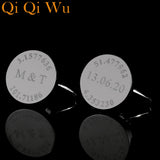 Personalized Mens Cufflinks Engraved Name Initials French Shirt Cufflink