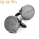 Personalized Mens Cufflinks Engraved Name Initials French Shirt Cufflink