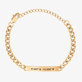 Coordinates Bracelet Couple Bracelets Personalised Stainless Steel Bangle