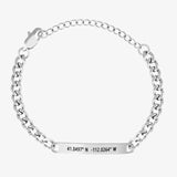 Coordinates Bracelet Couple Bracelets Personalised Stainless Steel Bangle