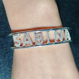 Copper Name Letters Zircon Bracelet for Men