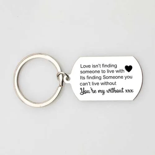 Personalized Lover's Name Keyrings Stainless Steel Pendant Bag Charms