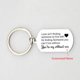Personalized Lover's Name Keyrings Stainless Steel Pendant Bag Charms