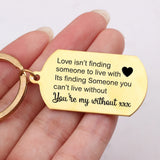 Personalized Lover's Name Keyrings Stainless Steel Pendant Bag Charms