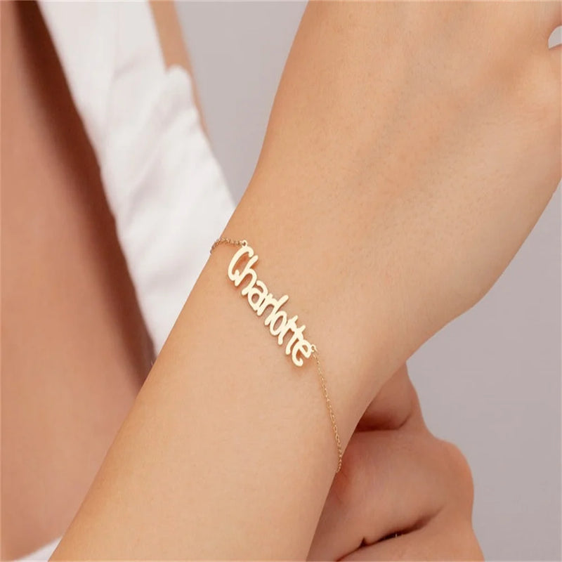 Personalized Couple Name Bracelet Stainless Steel Valentines Gift