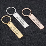 Couple Name Keychain for Women Personalized Stainless Steel Silver Bar Key Ring