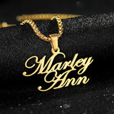 Couple Nameplate Necklace Steel Letter Choker Necklace