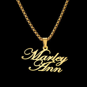 Couple Nameplate Necklace Steel Letter Choker Necklace