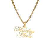 Couple Nameplate Necklace Steel Letter Choker Necklace