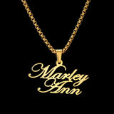 Couple Nameplate Necklace Steel Letter Choker Necklace
