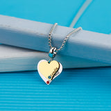 Couple Names Necklace Heart Pendant Necklaces with Birthstone Women Jewelry
