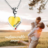 Couple Names Necklace Heart Pendant Necklaces with Birthstone Women Jewelry