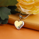 Couple Names Necklace Heart Pendant Necklaces with Birthstone Women Jewelry