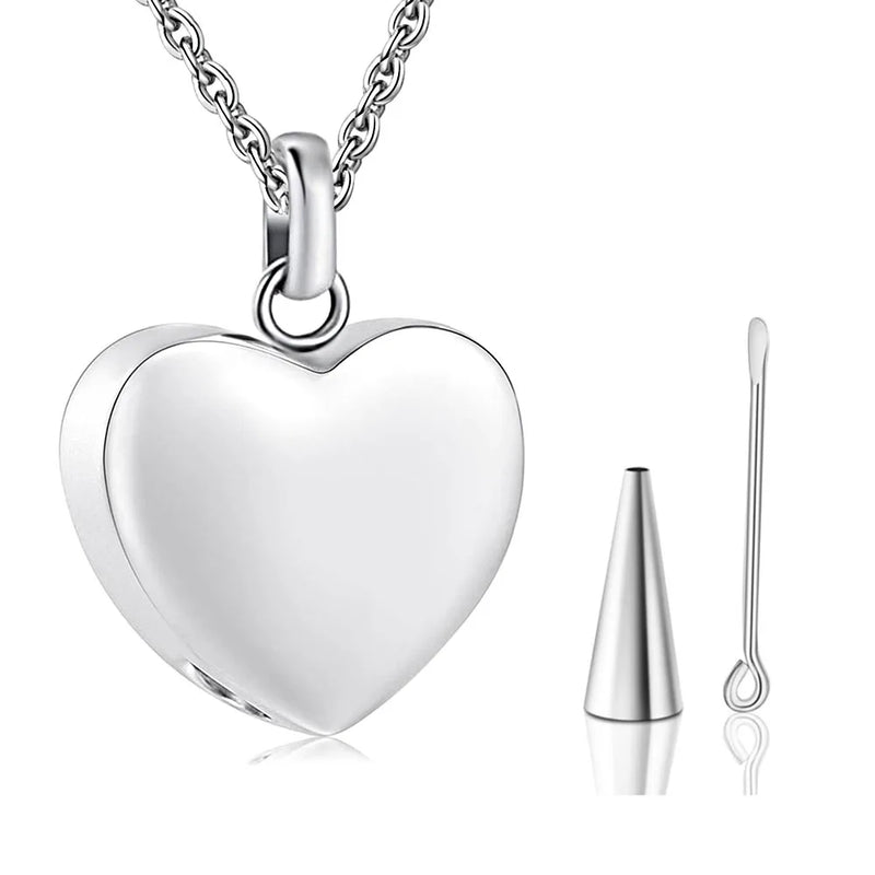 Engravable Heart Cremation Necklace for Ashes