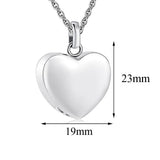 Engravable Heart Cremation Necklace for Ashes