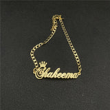 Crown Anklet Name Stainless Steel Jewelry
