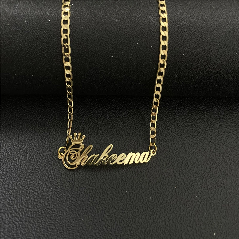 Crown Anklet Name Stainless Steel Jewelry