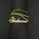 Crown Anklet Name Stainless Steel Jewelry