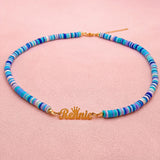 Crown Name Necklace Colorful Beaded Necklace Girls Gift