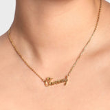 Crown Name Necklace - Butterfly Jewelry - Personalized Name Necklace