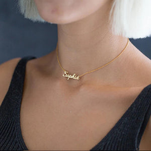 Crown Name Necklace Minimalistic Pendant