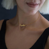 Crown Name Necklace Minimalistic Pendant