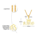 Crown Name Necklace Initial Pendant Old English Choker Necklace