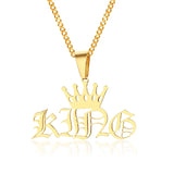 Crown Name Necklace Initial Pendant Old English Choker Necklace