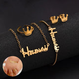 Personalized Crown Name Jewelry Set for Baby Girls Boy Gift