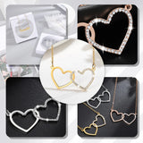 Crystal Double-heart Necklace - Stainless Steel Pendant Jewelry