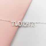 Crystal Birth Year Numeral Necklace with Birthday Stone Pendant