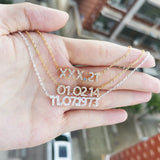 Crystal Birth Year Numeral Necklace with Birthday Stone Pendant