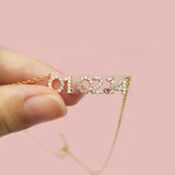 Crystal Birth Year Numeral Necklace with Birthday Stone Pendant