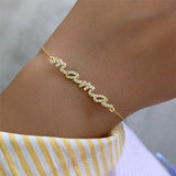 Personalized Crystal Name Bracelet with Diamond for Women