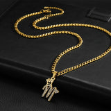 Crystal Name Crown Necklace Personalized Cuban Chain Zircon Pendant