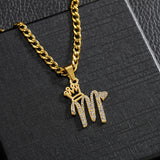 Crystal Name Crown Necklace Personalized Cuban Chain Zircon Pendant