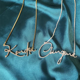Crystal Name Letter Necklace Women Diamond