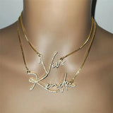 Crystal Name Letter Necklace Women Diamond