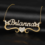 Personalized Butterfly Heart Necklace