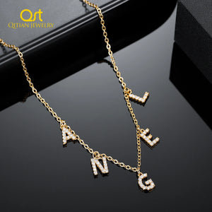 Crystal Name Necklaces for Women Personalized 9mm Letters Necklace